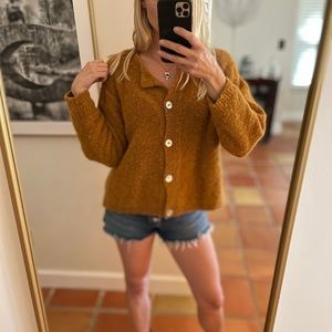 Nikki Chasin Alpaca Bouclé Cardigan Sweater